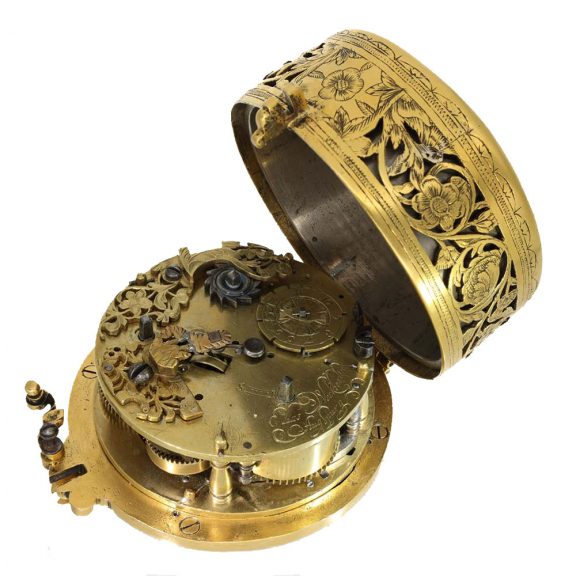 German important gilded brass coach watch with self strike Circa 1670 German important gilded brass coach watch with self strike Circa 1670
