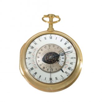 English gilt astronomical pocket watch with tide indicator Circa 1790