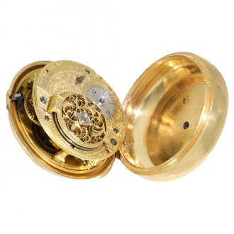 English gilt astronomical pocket watch with tide indicator Circa 1790