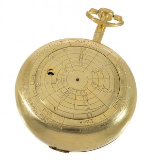 English gilt astronomical pocket watch with tide indicator Circa 1790