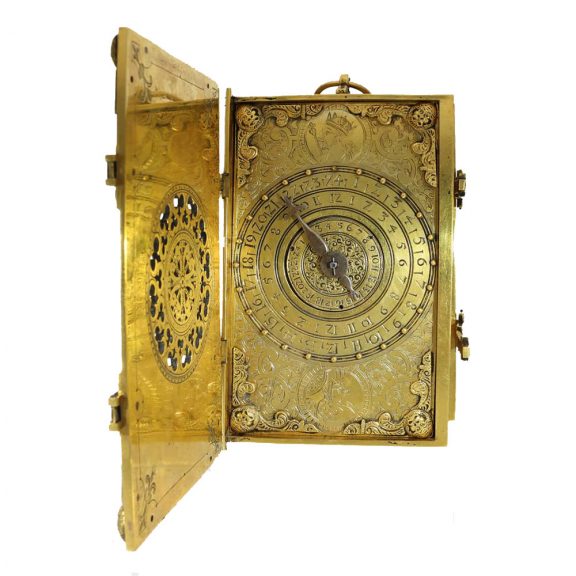 German important fire gilt Renaissance coach clock Circa 1583 German important fire gilt Renaissance coach clock Circa 1583
