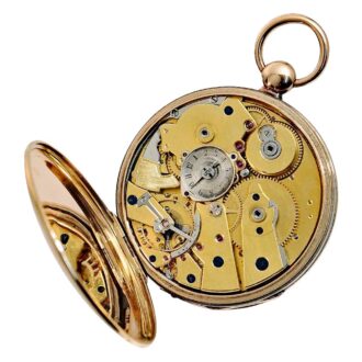 Swiss gold watch with alarm and jumping seconds Circa 1830