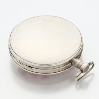 Hungarian silver verge watch with polychrome scene Circa 1800