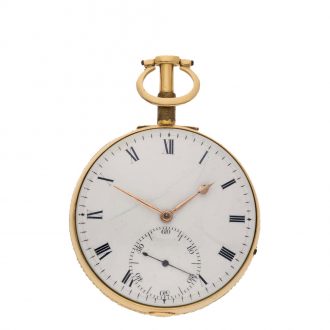 Heavy English 18K gold watch with stoppable seconds Circa 1815
