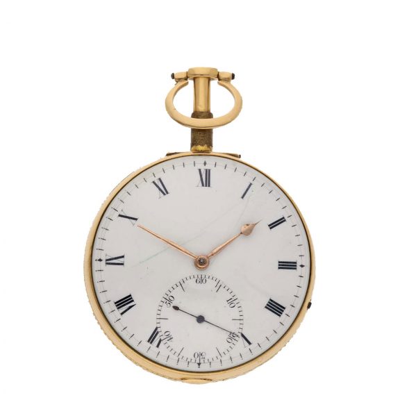 Heavy English 18K gold watch with stoppable seconds Circa 1815