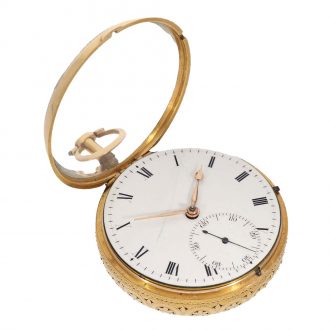 Heavy English 18K gold watch with stoppable seconds Circa 1815