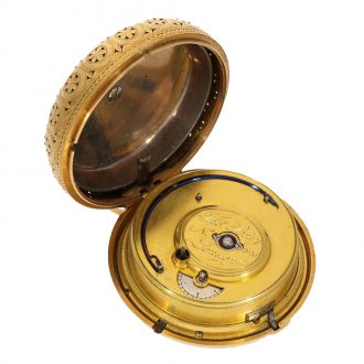 Heavy English 18K gold watch with stoppable seconds Circa 1815