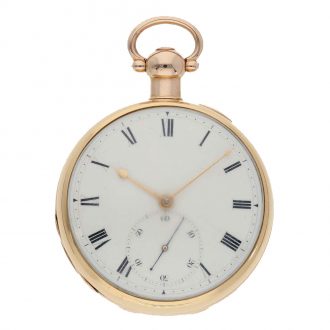 English interesting gold open faced chronometer Circa 1810
