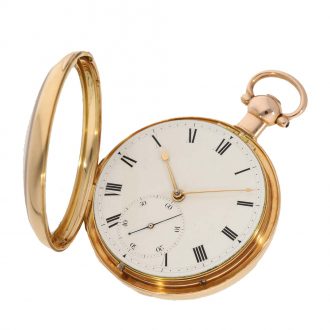 English interesting gold open faced chronometer Circa 1810