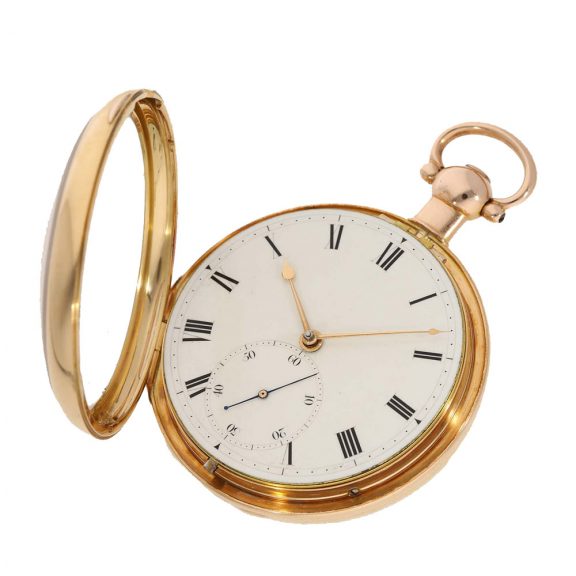 English interesting gold open faced chronometer Circa 1810 English interesting gold open faced chronometer Circa 1810