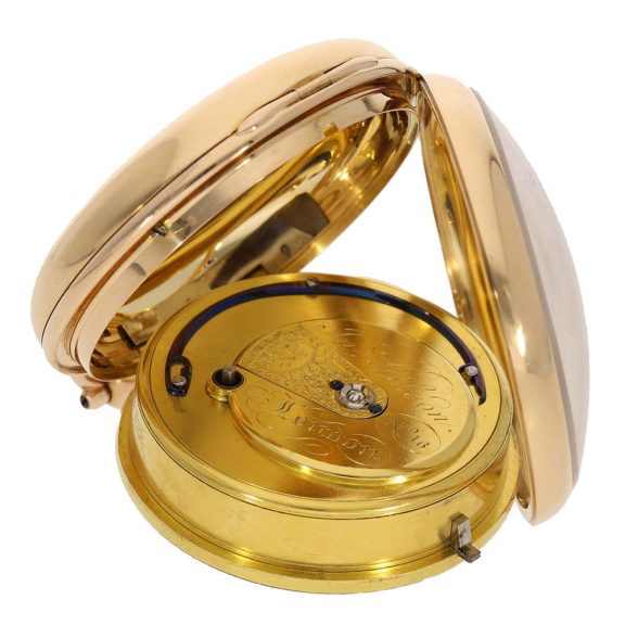 English interesting gold open faced chronometer Circa 1810 English interesting gold open faced chronometer Circa 1810