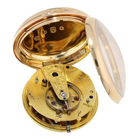 English interesting gold open faced chronometer Circa 1810 English interesting gold open faced chronometer Circa 1810