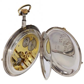 Swiss silver one of a kind watch with fine enamel painting Circa 1900