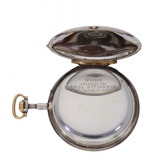 Swiss silver one of a kind watch with fine enamel painting Circa 1900