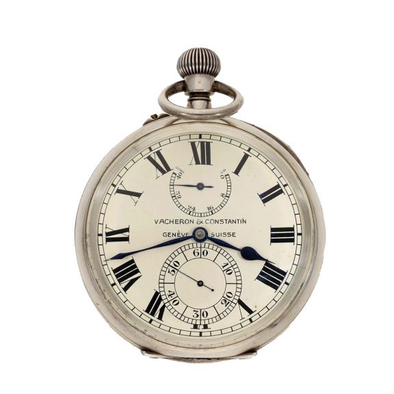 Swiss rare open faced silver deck chronometer Circa 1919