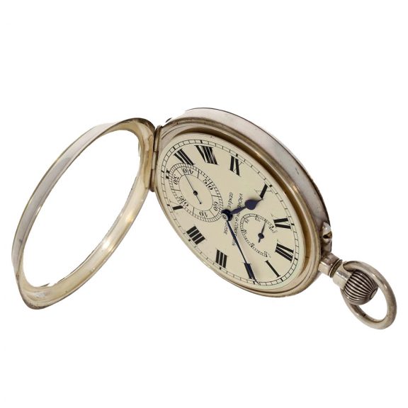 Swiss rare open faced silver deck chronometer Circa 1919 Swiss rare open faced silver deck chronometer Circa 1919