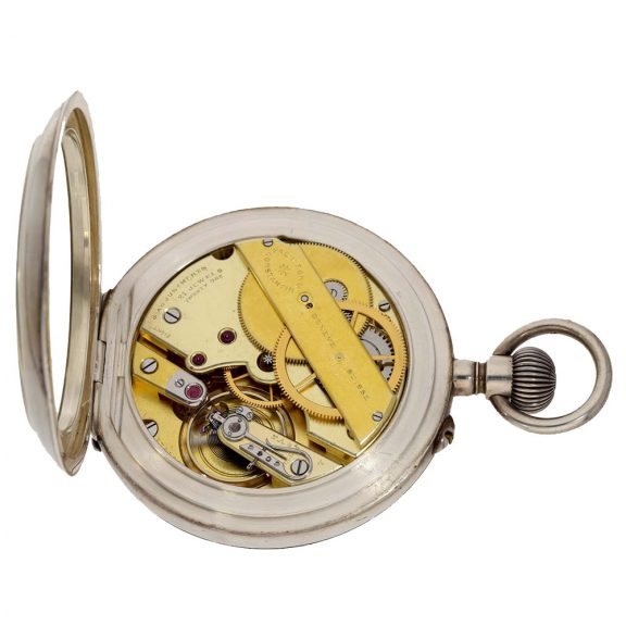 Swiss rare open faced silver deck chronometer Circa 1919 Swiss rare open faced silver deck chronometer Circa 1919