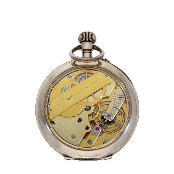 Swiss rare open faced silver deck chronometer Circa 1919 Swiss rare open faced silver deck chronometer Circa 1919