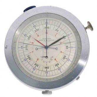 Swiss aluminum and steel siderograph with split seconds Circa 1939