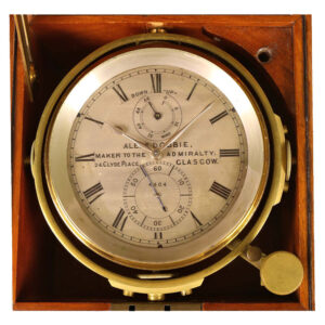 Scottish brass chronometer with spring detent chronometer escapement Circa 1870