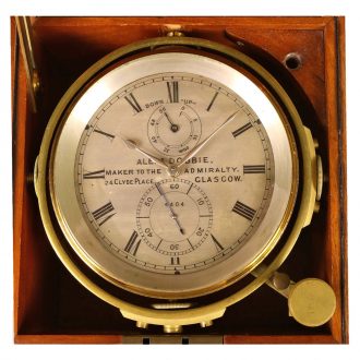 Scottish brass chronometer with spring detent chronometer escapement Circa 1870