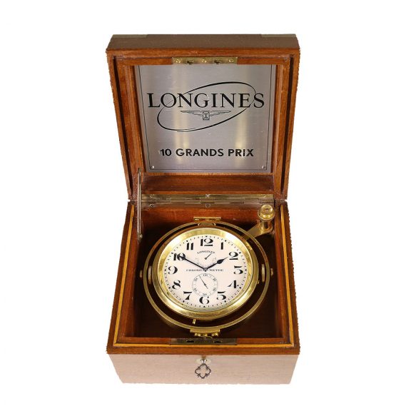 Swiss small brass marine chronometer in excellent condition Circa 1950 Swiss small brass marine chronometer in excellent condition Circa 1950