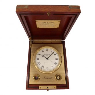 Fine Swiss brass marine chronometer with center seconds Circa 1980