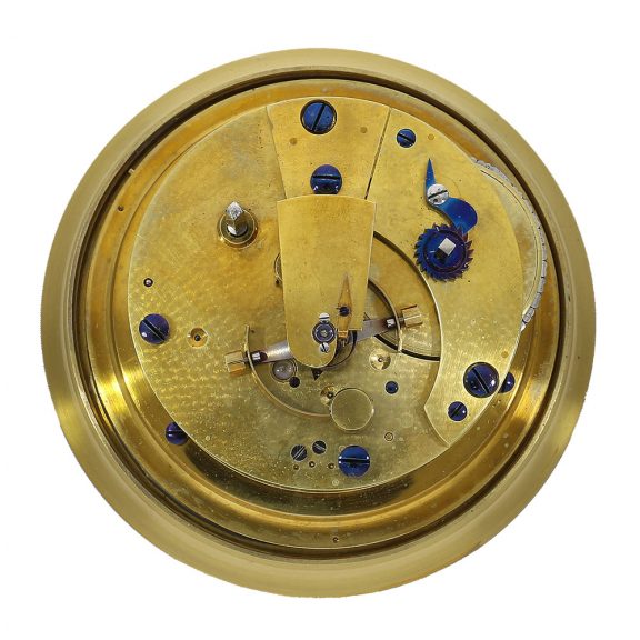 Fine English brass deck chronometer with power reserve Circa 1860 Fine English brass deck chronometer with power reserve Circa 1860
