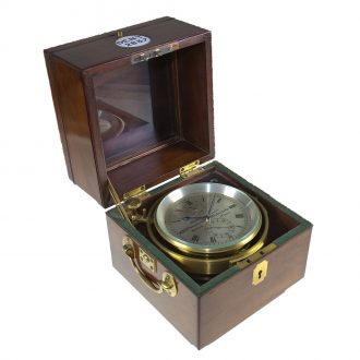 Fine English brass deck chronometer with power reserve Circa 1860
