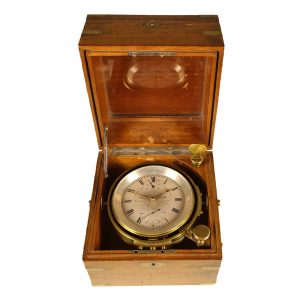 Fine Swiss brass marine chronometer with power reserve Circa 1908