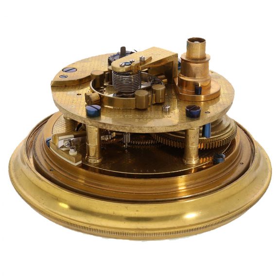 Fine Swiss brass marine chronometer with power reserve Circa 1908 Fine Swiss brass marine chronometer with power reserve Circa 1908