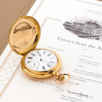 Fine Swiss gold minute repeating LeCoultre watch Circa 1899