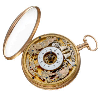 An French gold quarter repeating verge automaton Circa 1820