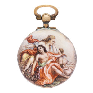 Austrian gold watch with painted enamel scenes Circa 1810