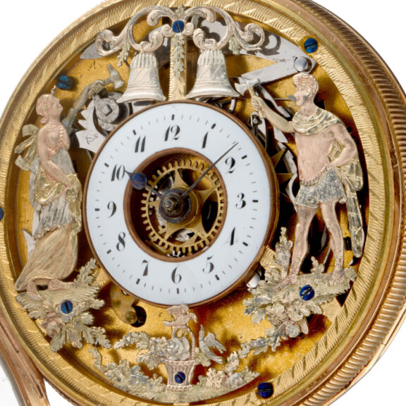 An French gold quarter repeating verge automaton Circa 1820 An French gold quarter repeating verge automaton Circa 1820
