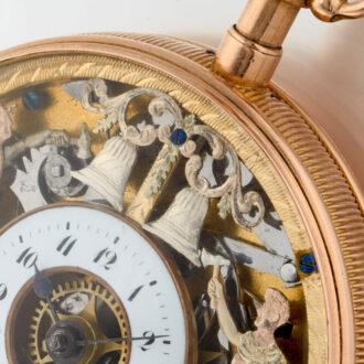 An French gold quarter repeating verge automaton Circa 1820