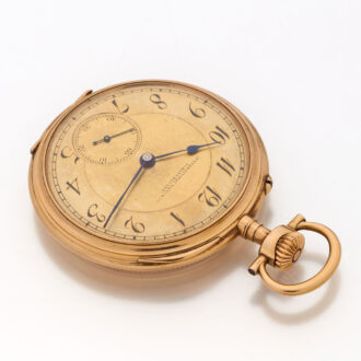 Swiss gold IWC pocket watch with sunburst pattern Circa 1913