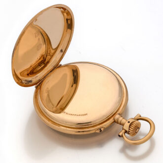 Swiss gold IWC pocket watch with sunburst pattern Circa 1913