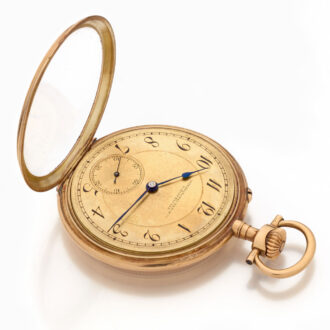 Swiss gold IWC pocket watch with sunburst pattern Circa 1913