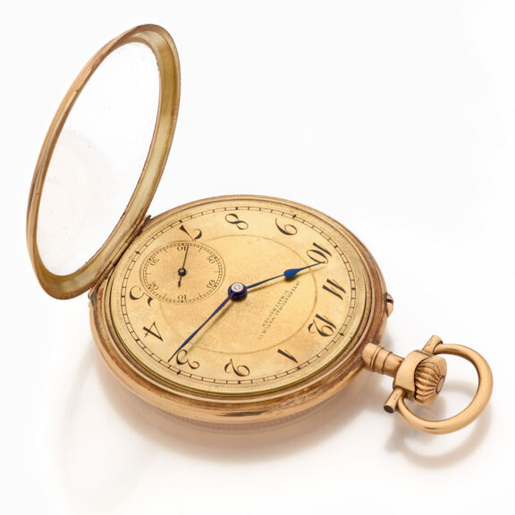 Swiss gold IWC pocket watch with sunburst pattern Circa 1913 Swiss gold IWC pocket watch with sunburst pattern Circa 1913