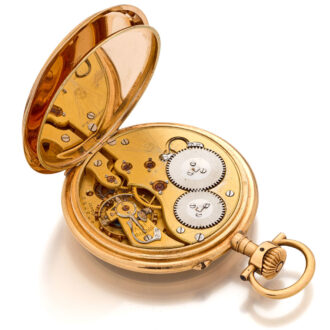 Swiss gold IWC pocket watch with sunburst pattern Circa 1913