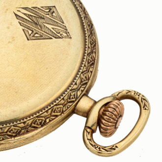 American gold Art Deco open faced lever watch Circa 1925