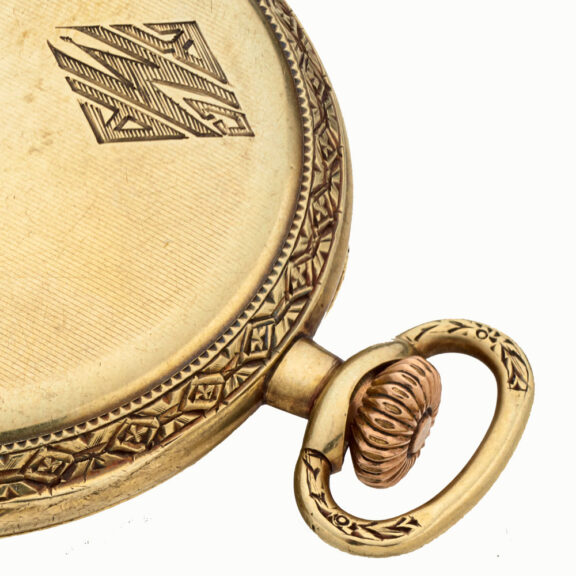 American gold Art Deco open faced lever watch Circa 1925 American gold Art Deco open faced lever watch Circa 1925