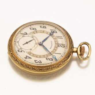 American gold Art Deco open faced lever watch Circa 1925