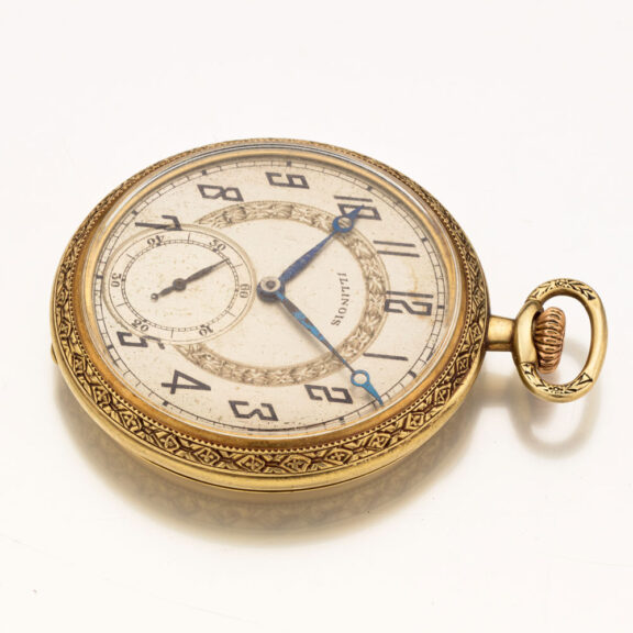 American gold Art Deco open faced lever watch Circa 1925 American gold Art Deco open faced lever watch Circa 1925