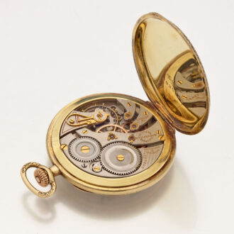 American gold Art Deco open faced lever watch Circa 1925