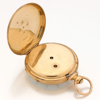 English 18K gold open faced lever pocket watch Circa 1850