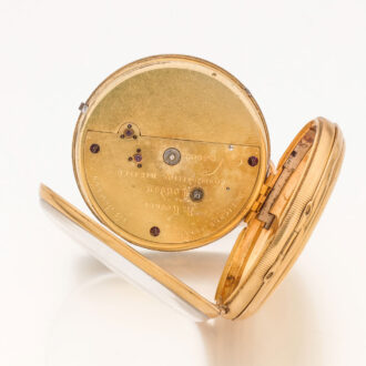 English 18K gold open faced lever pocket watch Circa 1850