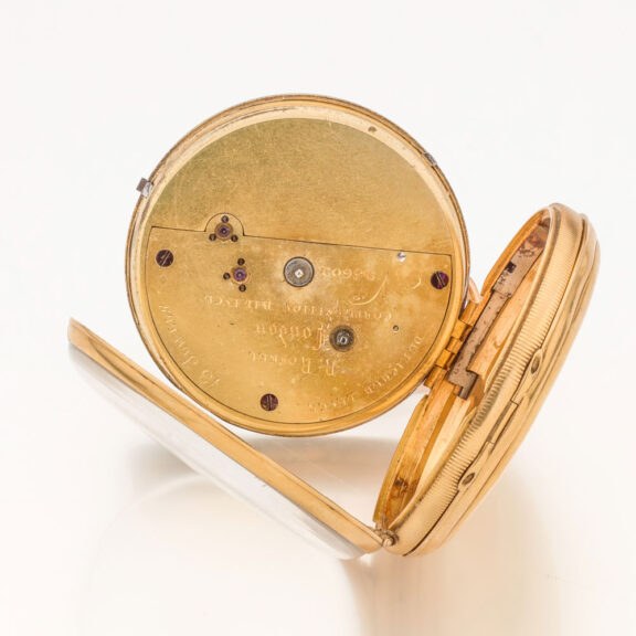 English 18K gold open faced lever pocket watch Circa 1850 English 18K gold open faced lever pocket watch Circa 1850