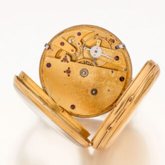 English 18K gold open faced lever pocket watch Circa 1850